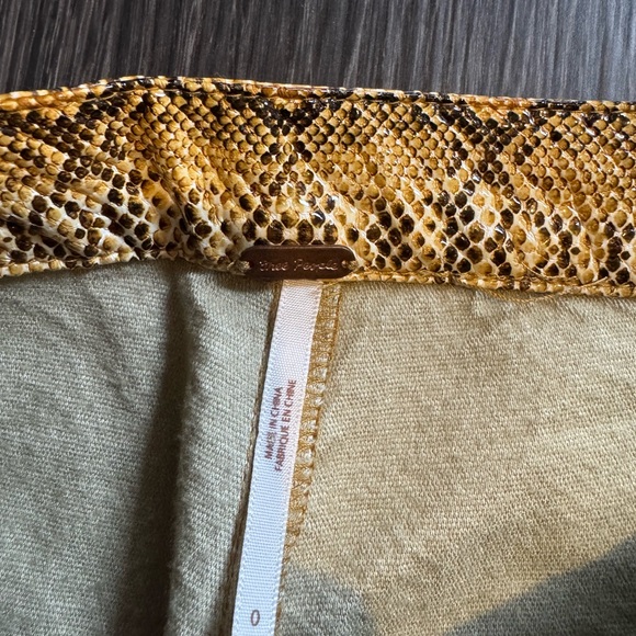 Free People Snake Print Jeans - Yellow and Brown - Picture 2 of 3